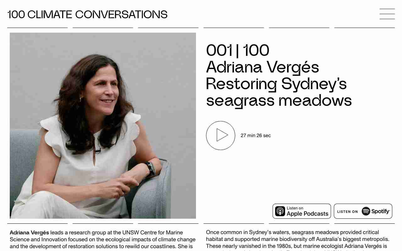 Screenshot of 100 Climate Conversations website.