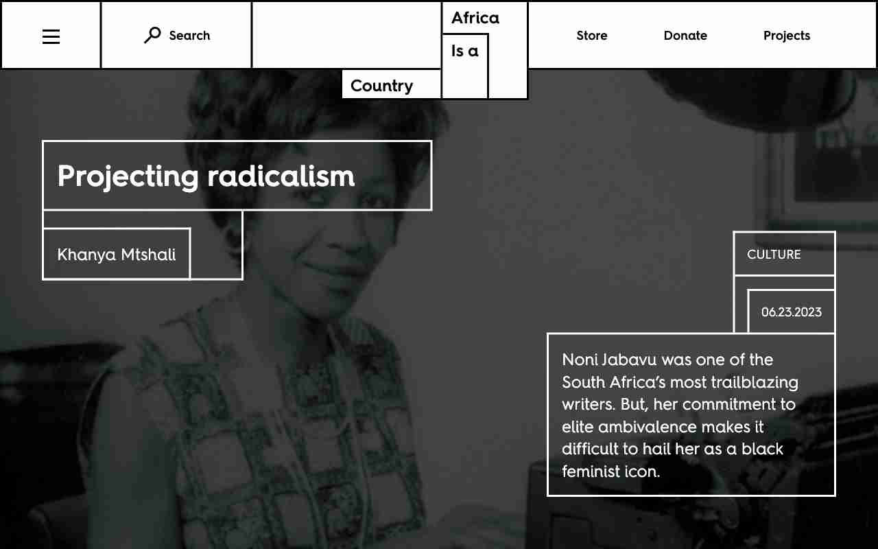 Screenshot of Africa Is a Country website.