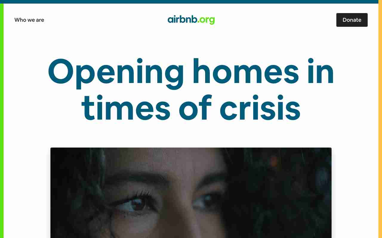 Screenshot of Airbnb.org website.