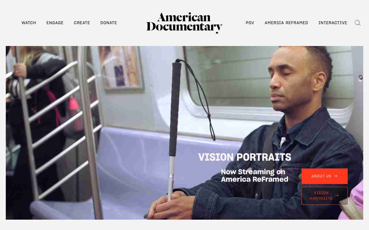 Screenshot of American Documentary website.