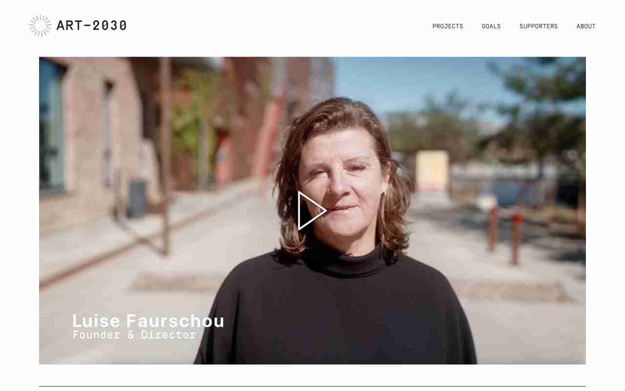 Screenshot of ART 2030 website.