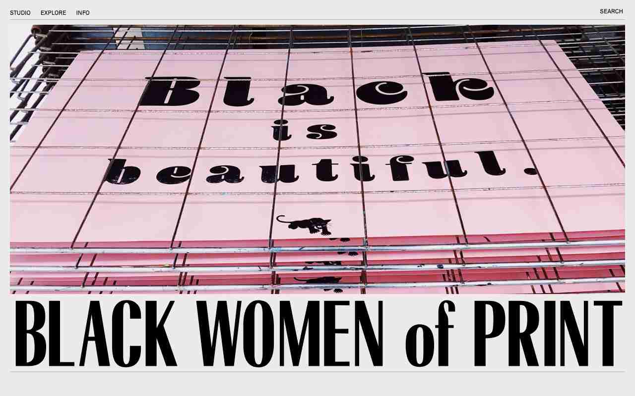 Screenshot of Black Women of Print website.