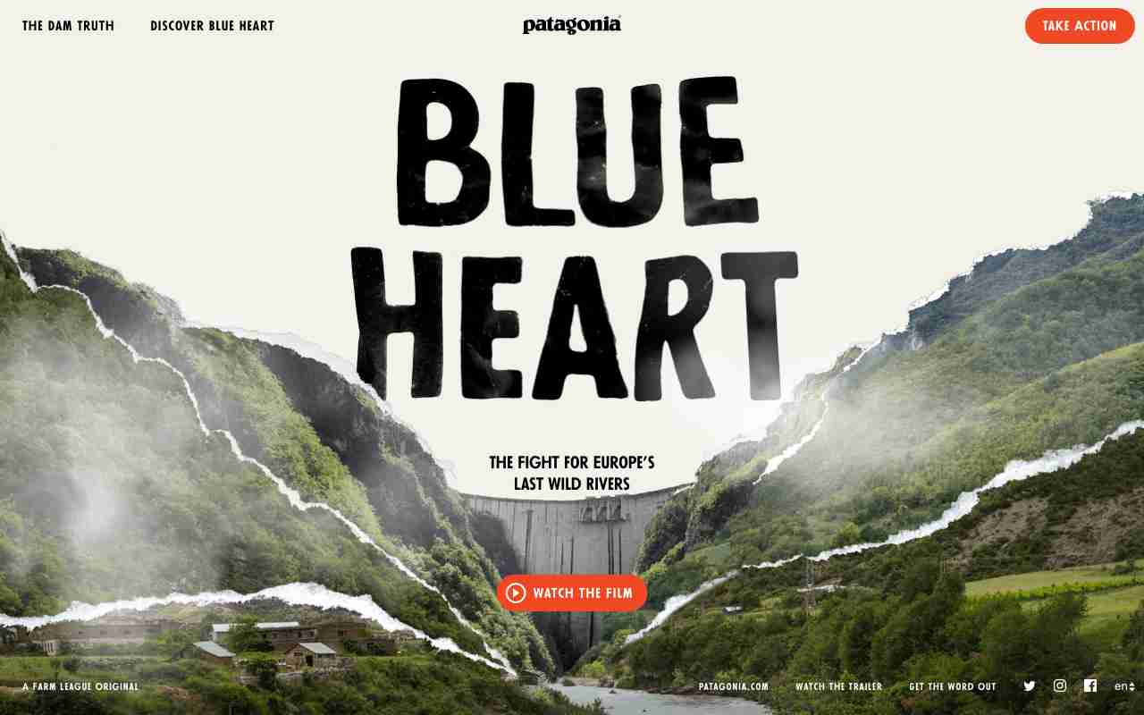 Screenshot of Blue Heart of Europe website.