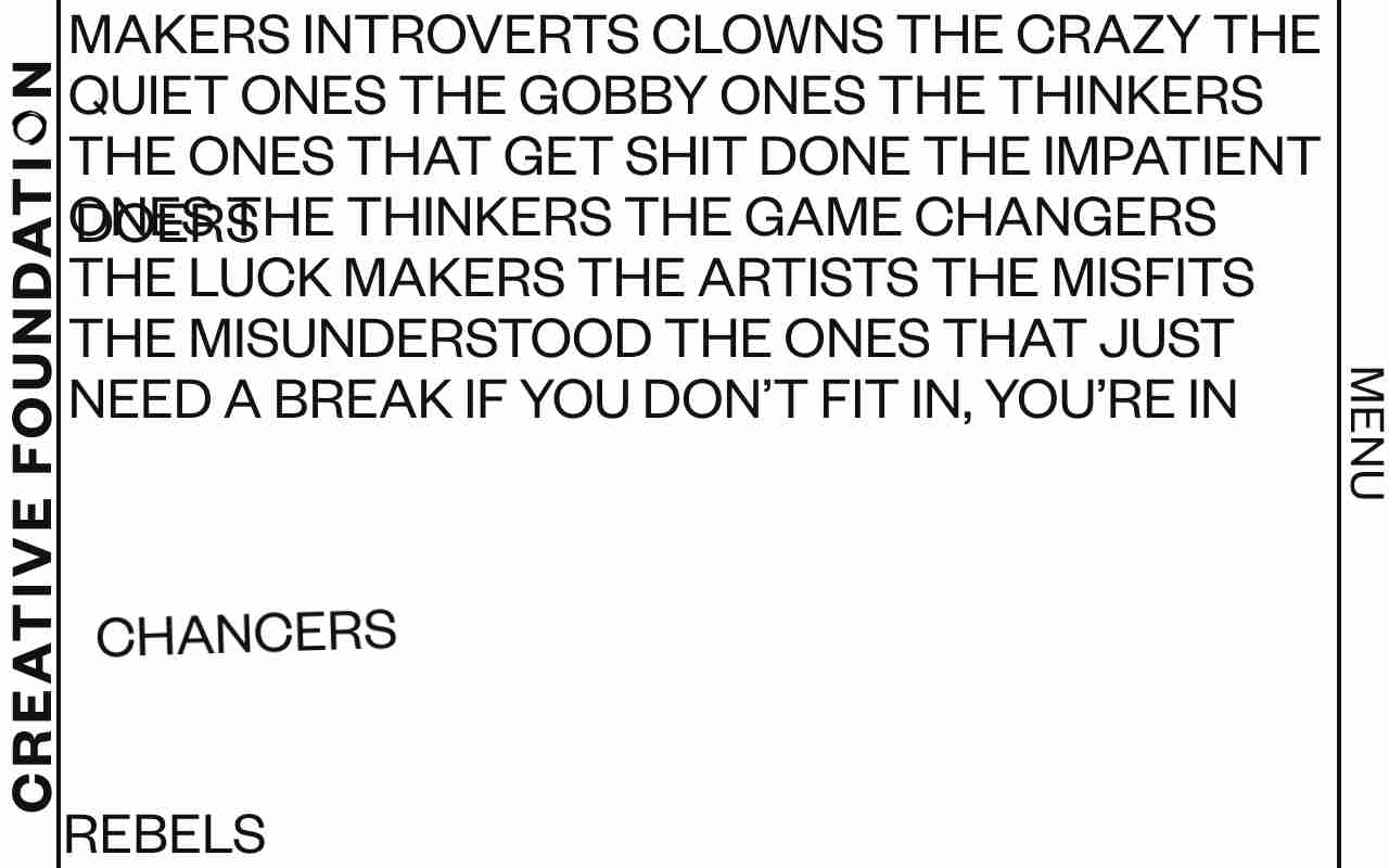 Screenshot of Creative Foundation website.