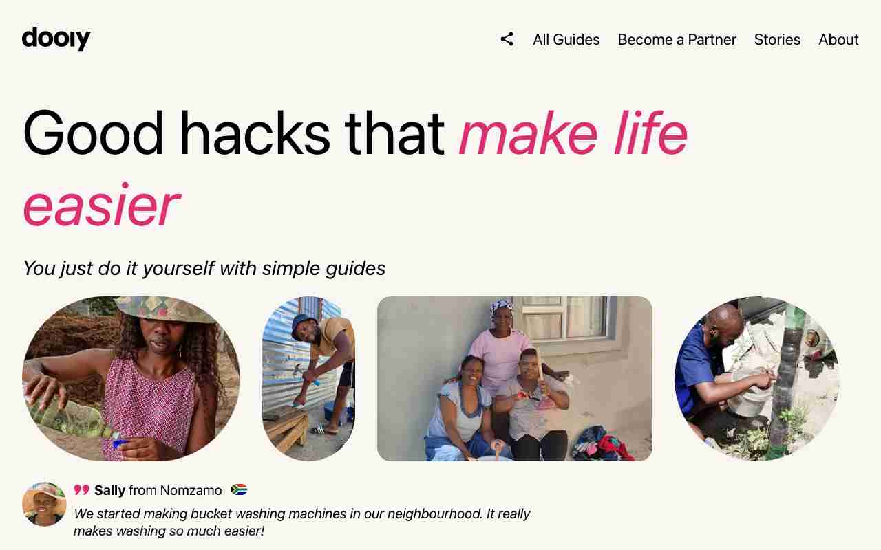 Screenshot of dooiy website.