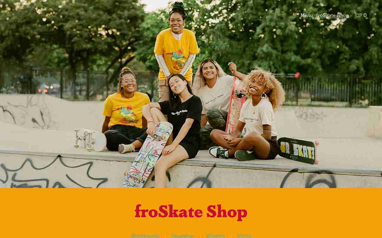 Screenshot of froSkate website.
