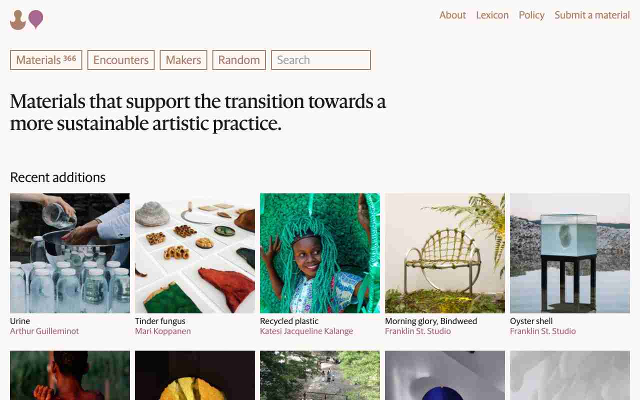 Screenshot of Future Materials Bank website.