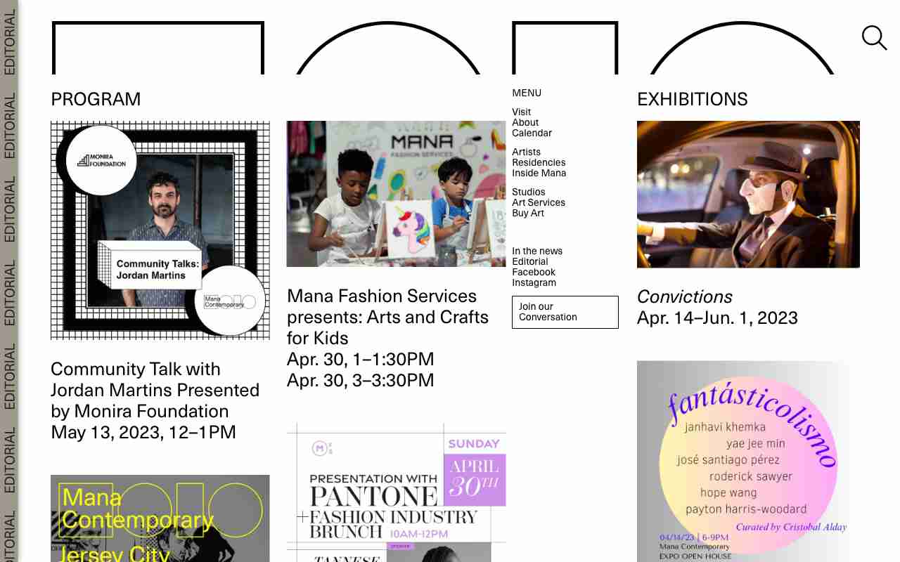 Screenshot of Mana Contemporary website.