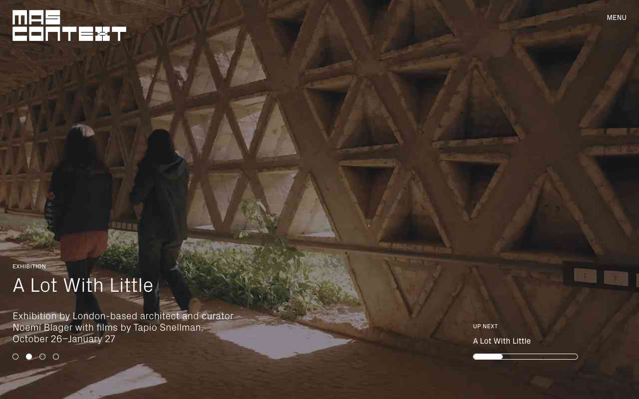 Screenshot of MAS Context website.