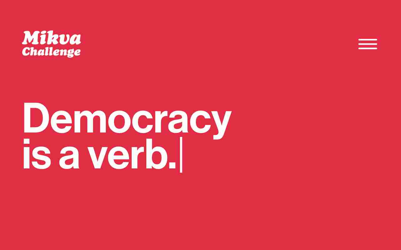 Screenshot of Mikva Challenge website.