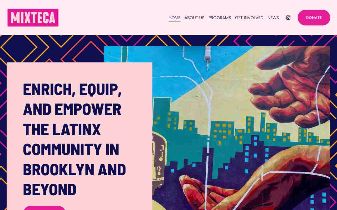 Screenshot of Mixteca website.