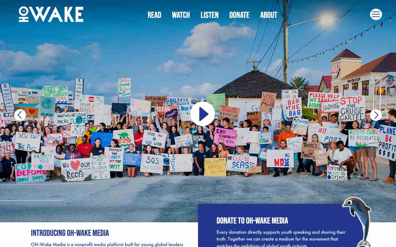 Screenshot of Oh-Wake Magazine website.