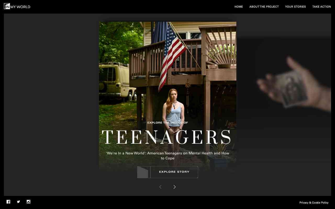 Screenshot of In My World website.