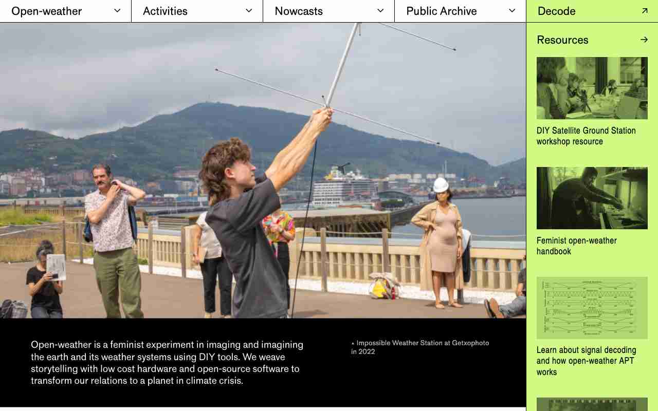 Screenshot of Open-weather website.