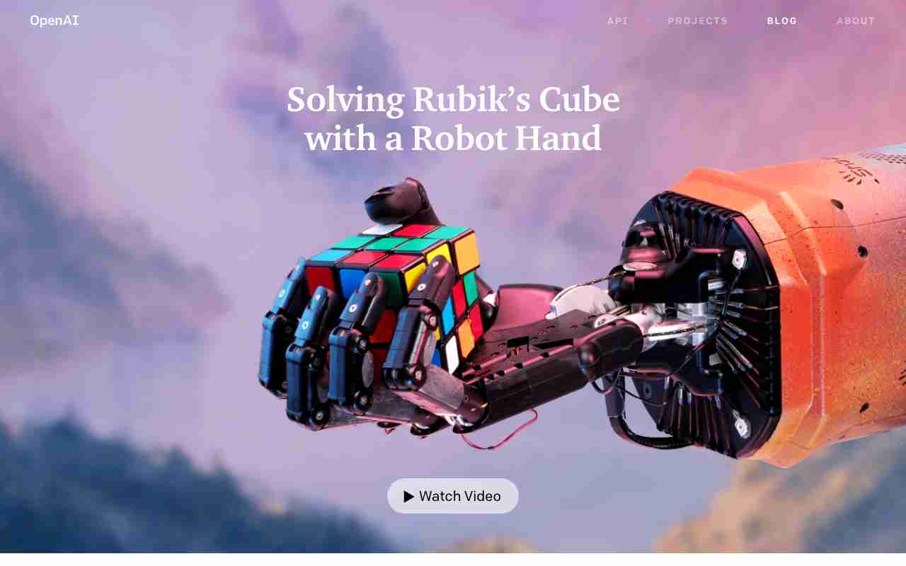 Screenshot of OpenAI website.