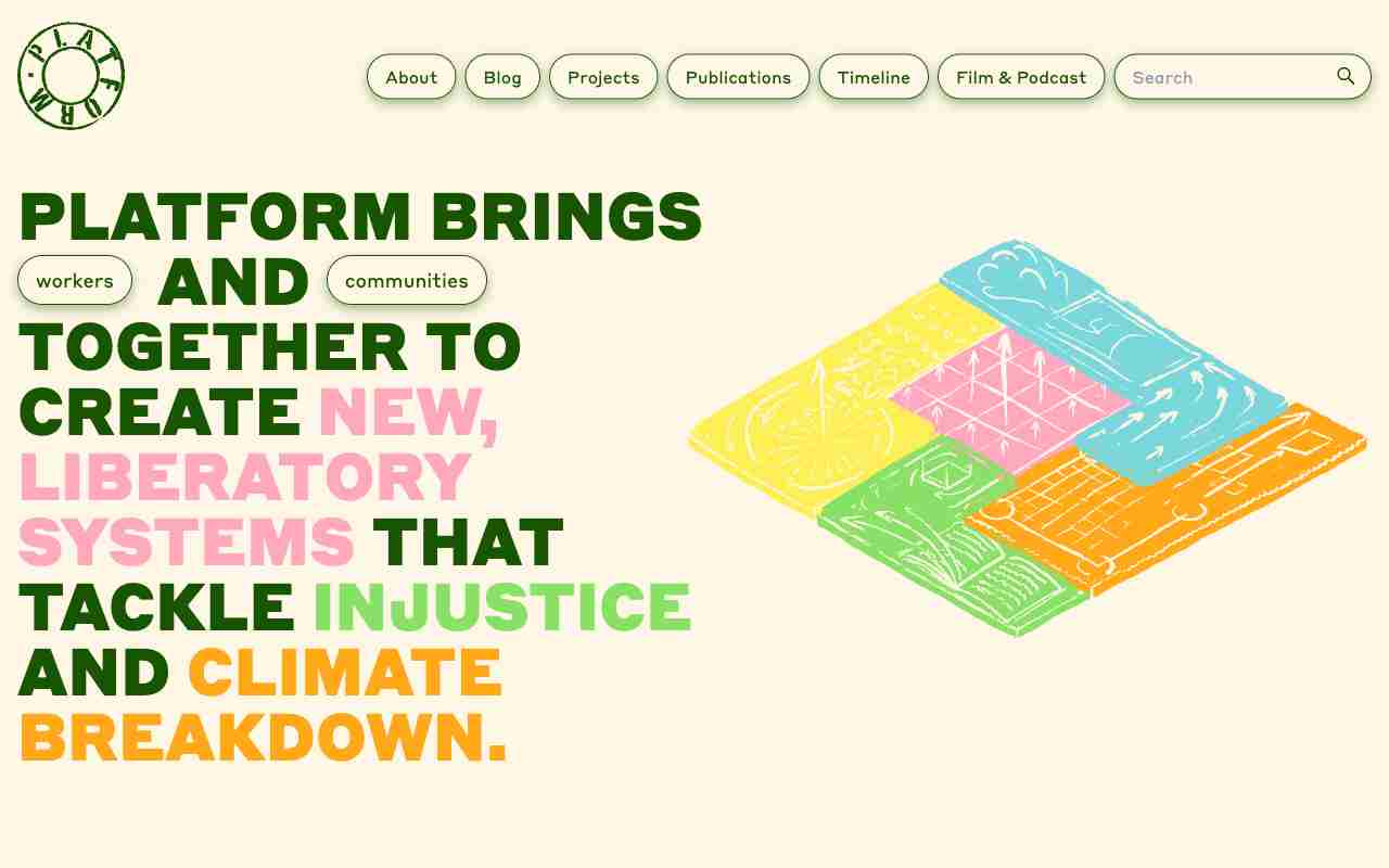 Screenshot of Platform website.