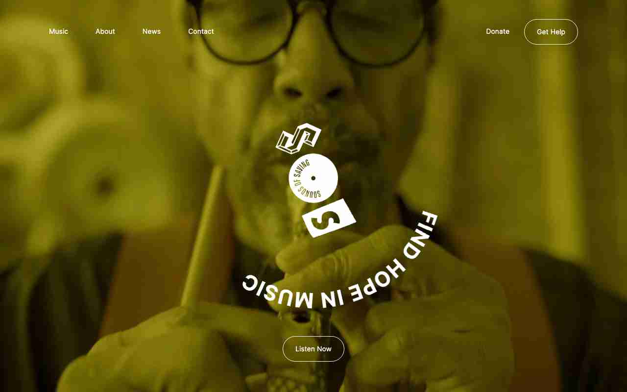 Screenshot of SOS website.