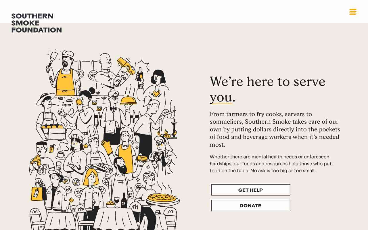 Screenshot of Southern Smoke website.