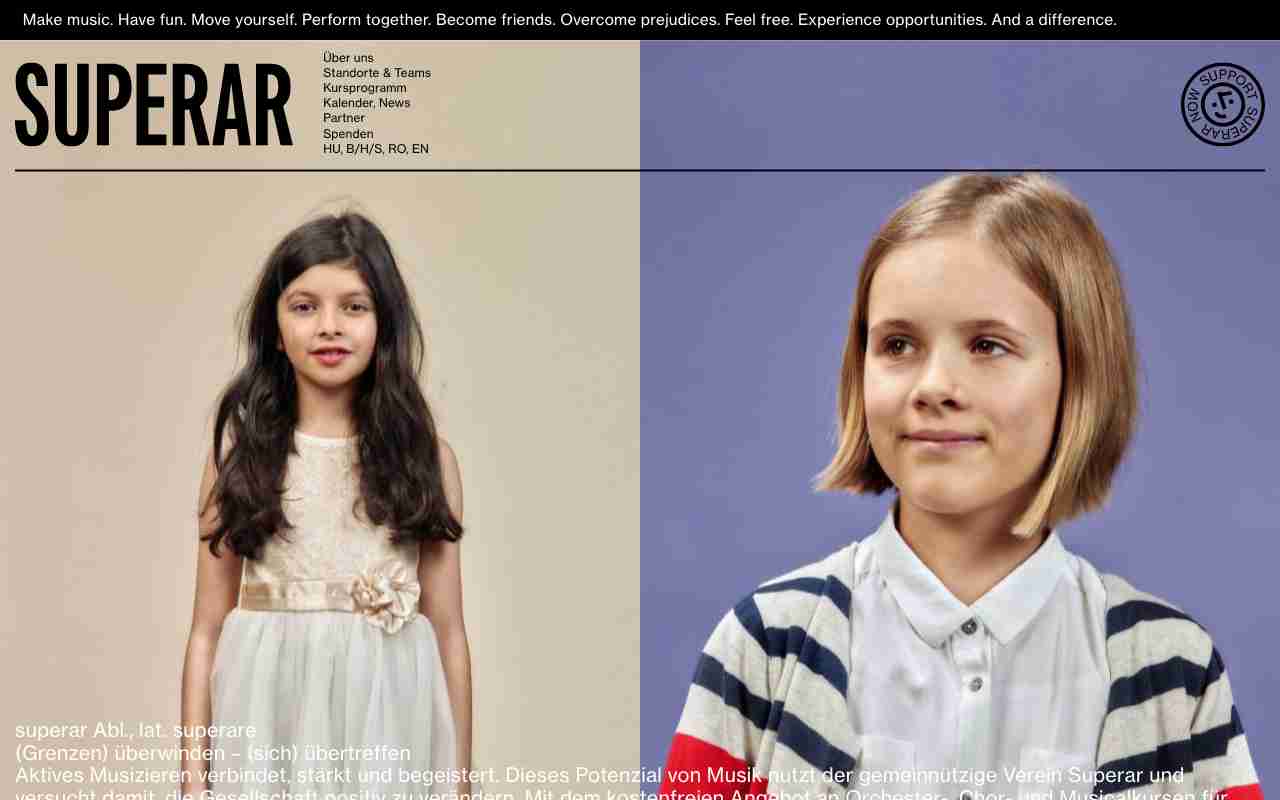 Screenshot of Superar website.