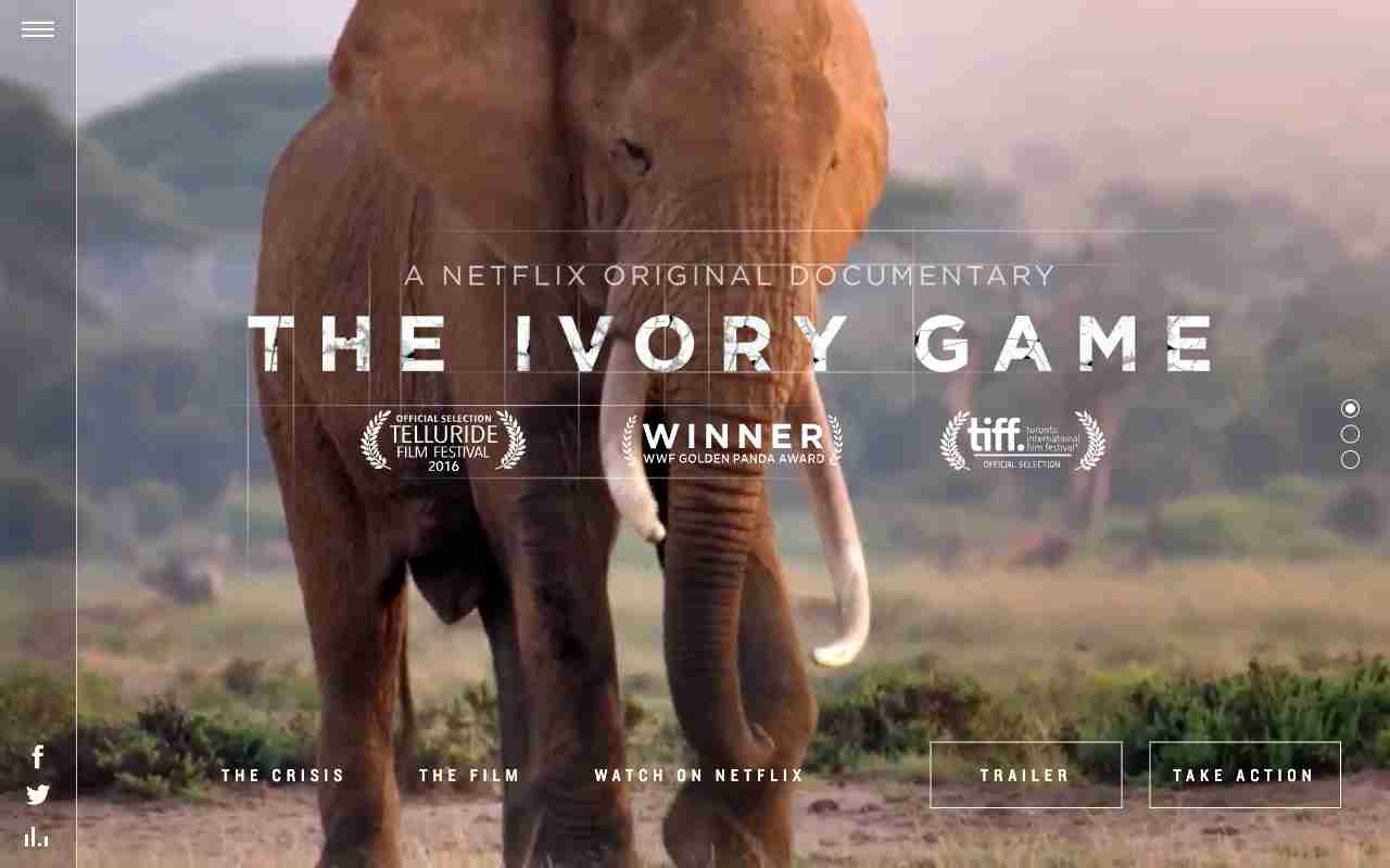 Screenshot of The Ivory Game website.