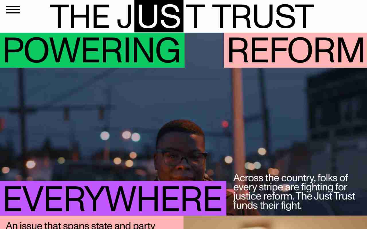 Screenshot of The Just Trust website.