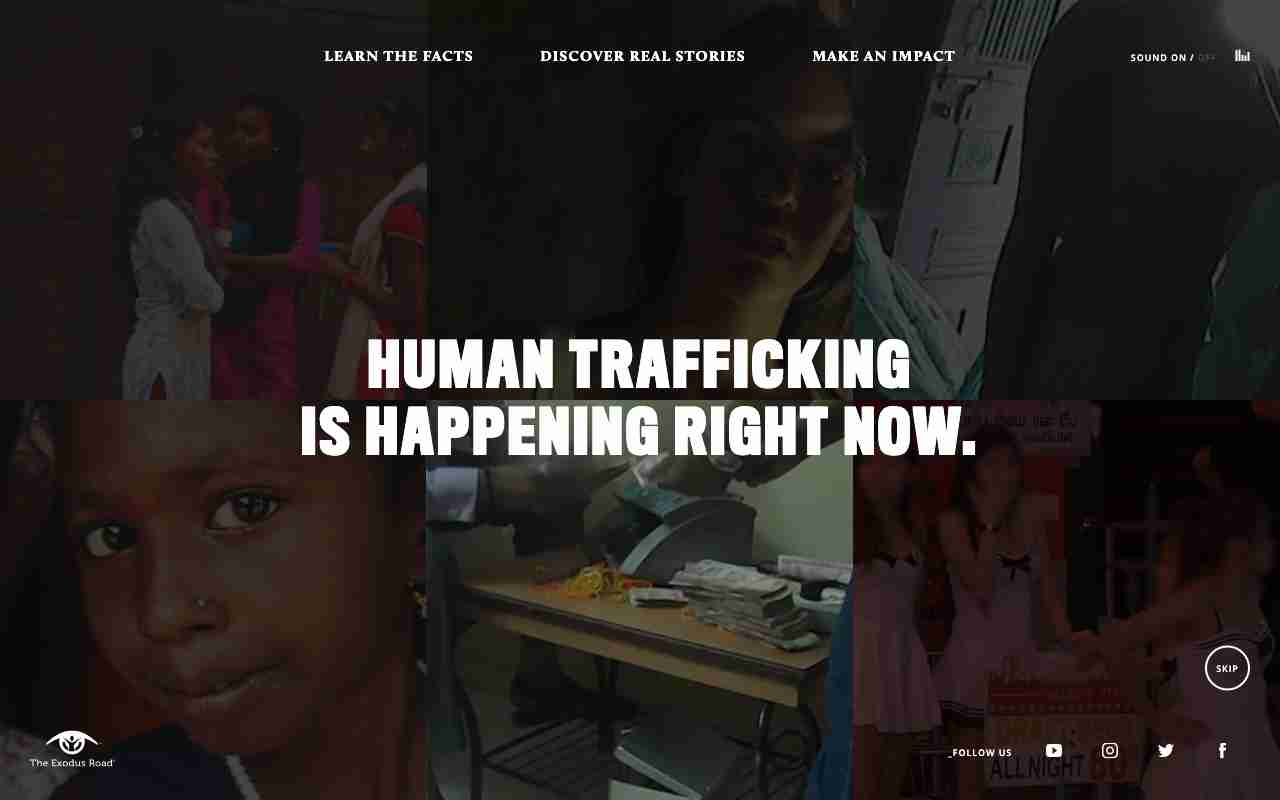 Screenshot of Traffickwatch website.