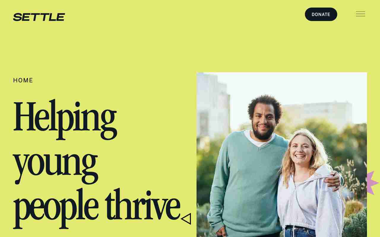 Screenshot of Settle website.