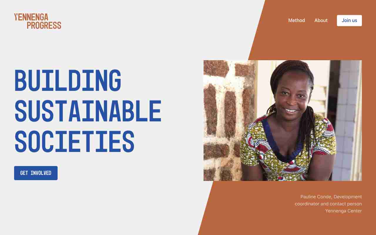 Screenshot of Yennenga Progress website.